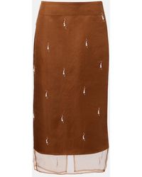 Rohe - Embellished Silk Organza Midi Skirt - Lyst