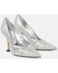 Jimmy Choo - Ziri 90 Embellished Suede Pumps - Lyst