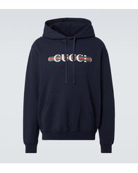 Gucci - Printed Cotton Jersey Hooded Sweatshirt - Lyst