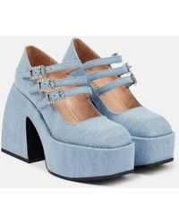 NODALETO - Bulla Marietta Denim Platform Pumps - Lyst