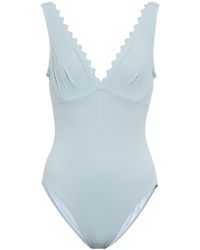 Karla Colletto Inés Scalloped Swimsuit - Blue