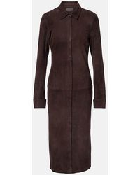 Stouls - Midikleid Becky Aus Veloursleder - Lyst