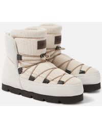 Brunello Cucinelli - Bottines Apres-Ski En Velours, Daim Et Shearling - Lyst