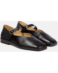 Lemaire - Leather Mary Jane Ballet Flats - Lyst