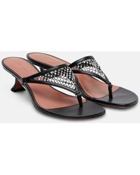 AMINA MUADDI - Cameron 45 Crystal-Embellished Thong Sandals - Lyst