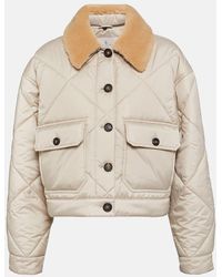 Brunello Cucinelli - Shearling-trimmed Quilted Jacket - Lyst