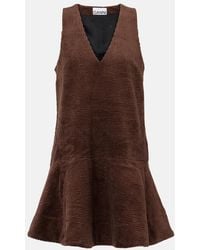 Ganni - Vestido Corto De Pana De Algodon - Lyst
