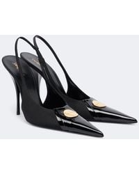 Saint Laurent - Louis Satin Slingback Pumps - Lyst