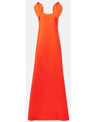Oscar de la Renta - Bow-Detail Wool-Blend Gown - Lyst