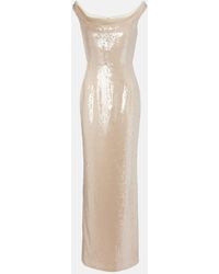 Roland Mouret - Off-Shoulder-Robe Mit Pailletten - Lyst