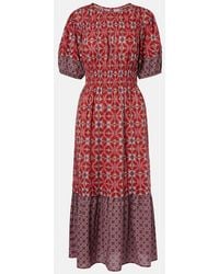 Velvet - Maela Printed Cotton Midi Dress - Lyst