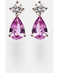 Anita Ko - 18Kt Rose Earrings With Sapphires And Diamonds - Lyst