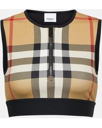 Burberry - Cropped-Top Check aus Jersey - Lyst