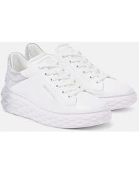 Jimmy Choo - Diamond Maxi/F Ii Glitter Leather Sneakers - Lyst