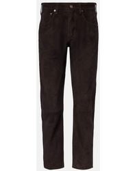 Citizens of Humanity - Winslow Low-Rise Suede Straight-Leg Pants - Lyst
