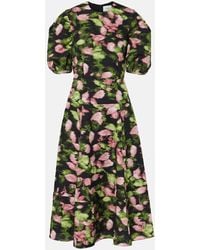 Erdem - Bedrucktes Midikleid Aus Matelasse - Lyst