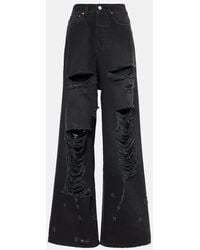Vetements - Distressed Wide-Leg Cotton Jeans - Lyst