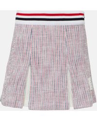 Thom Browne - Pleated Cotton-blend Miniskirt - Lyst
