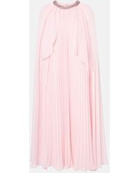 Self-Portrait - Vestido De Fiesta De Chifon Con Capa - Lyst