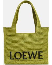 Loewe - Paula's Ibiza Font Medium Raffia Tote Bag - Lyst