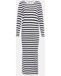 Jardin Des Orangers - Striped Wool And Cashmere Maxi Dress - Lyst