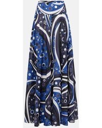 PUCCI - Printed Cotton Muslin Maxi Skirt - Lyst