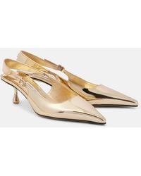 Jimmy Choo - Amel 50 Metallic Leather Slingback Pumps - Lyst