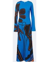 Cala De La Cruz - Amay Floral Satin Maxi Dress - Lyst