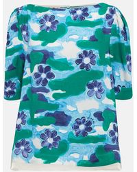 Marni - Top in cady con stampa - Lyst