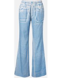 Acne Studios - Printed Wide-Leg Pants - Lyst