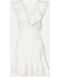 Poupette - Della Ruffled Cotton Minidress - Lyst