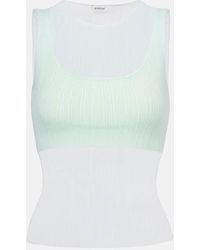 Jonathan Simkhai - Oakley Plisse Semi-Sheer Tank Top - Lyst