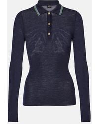 Etro - Printed Wool And Cotton Polo Sweater - Lyst