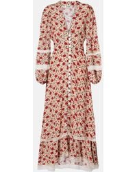 RIXO London - Raven Floral Midi Dress - Lyst