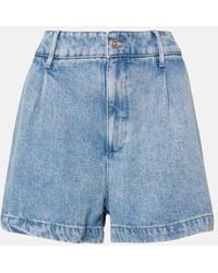 7 For All Mankind - High-rise Pleated Shorts - Lyst