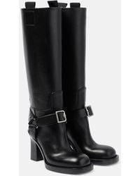 Burberry - Stirrup Leather Knee-High Boots - Lyst