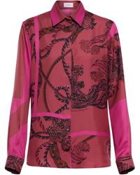 Ferragamo Printed Silk Shirt - Pink
