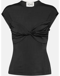 TOVE - Paola Twist-Detail Jersey Top - Lyst