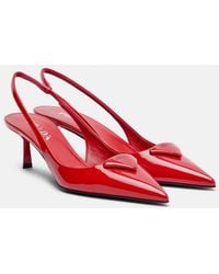 Prada - 55 Patent Leather Slingback Pumps - Lyst