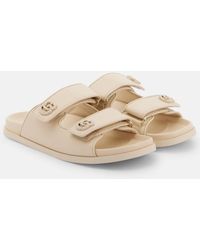 Gucci - Damensandale Mit Kristallbesetztem Doppel G, Grösse - Lyst