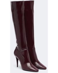 Saint Laurent - Capucine Leather Knee-High Boots - Lyst