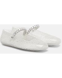 Jimmy Choo - Jelly Embellished Pu Mary Jane Flats - Lyst