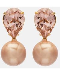 Jennifer Behr - Simone Crystal-Embellished Pearl Earrings - Lyst