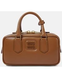 Miu Miu - Arcadie Small Leather Tote Bag - Lyst