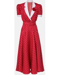 Rodarte - Robe Midi Imprimee En Serge De Soie - Lyst