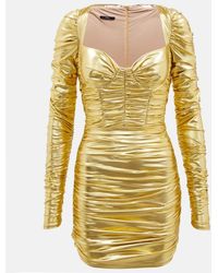 Alex Perry - Paxton Metallic Ruched Minidress - Lyst