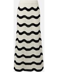 La DoubleJ - Chevron Cotton Crochet Midi Skirt - Lyst