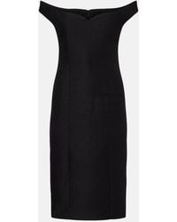 Calvin Klein - Bonny Wool And Linen-Blend Midi Dress - Lyst