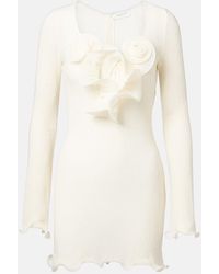 Magda Butrym - Vestido Corto De Crepe Con Aplique Floral - Lyst