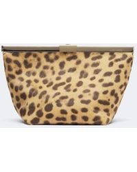 Jimmy Choo - Ganache Mini Leopard-Print Calf Hair Clutch - Lyst